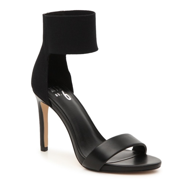 Mix No. 6 Shoes - Mix No.6 Bettie Sandal Black Heel Stretchy Ankle Strap